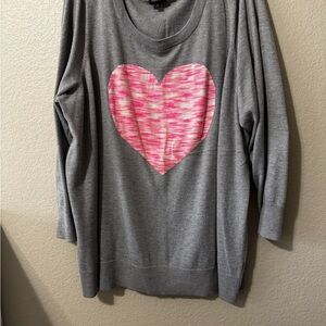 Torrid Gray Knit Top with Pink Accent